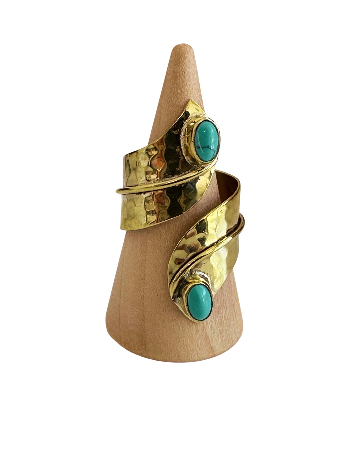 Nia Turquoise Brass Ring