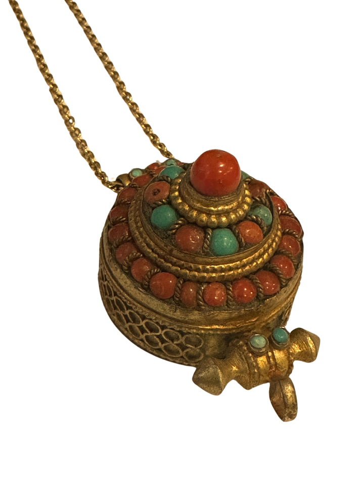 TN125 Tibetan Prayer Locket Necklace