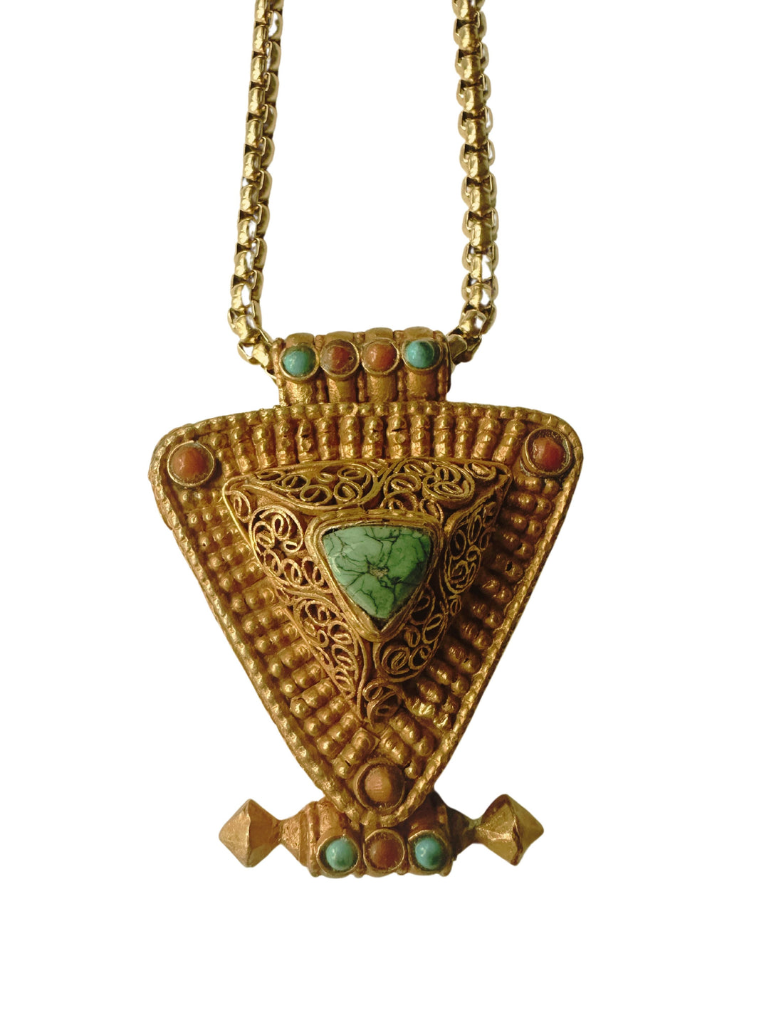 TN112 Gold Plated Tibetan Prayer Locket Necklace