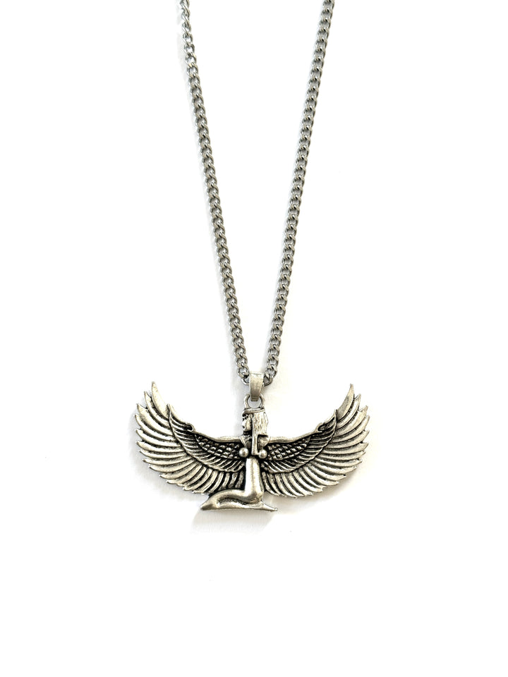 Silver Goddess Isis Charm Necklace