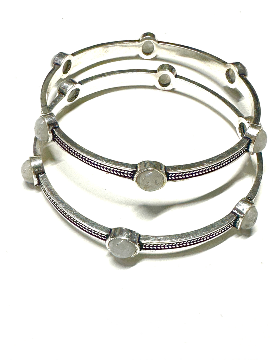 Farah Silver Moonstone Bangle