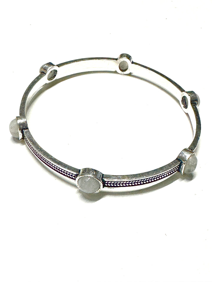 Farah Silver Moonstone Bangle