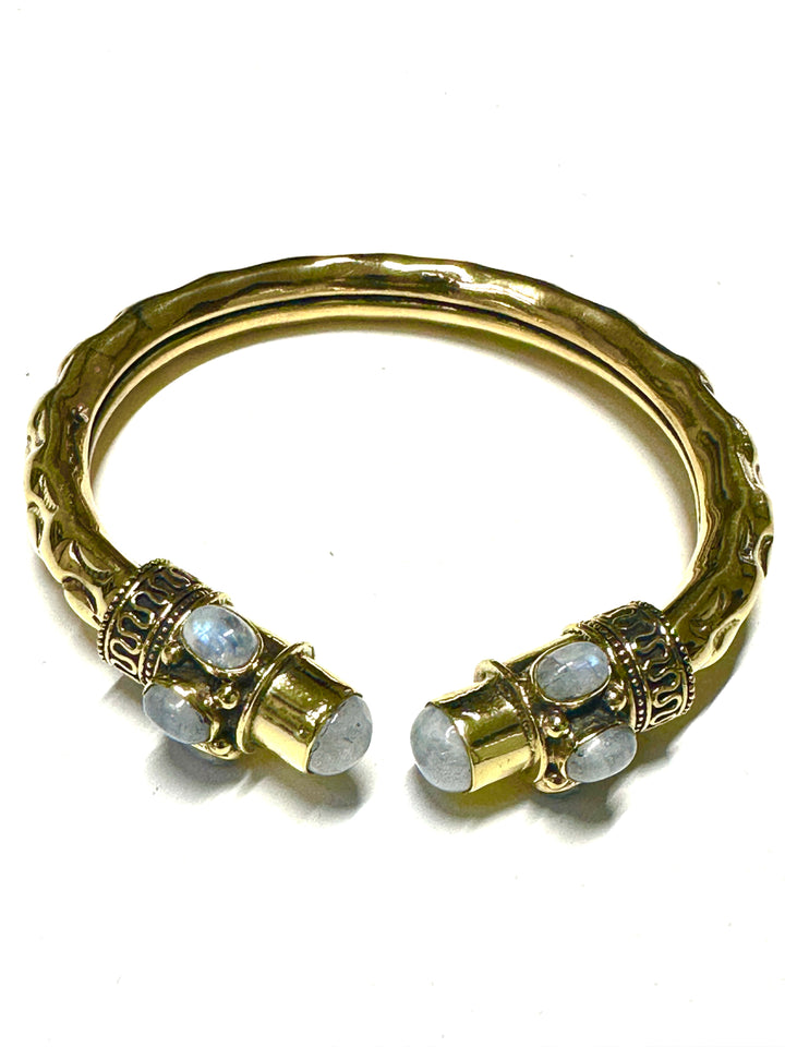 Imani Moonstone Brass Cuff