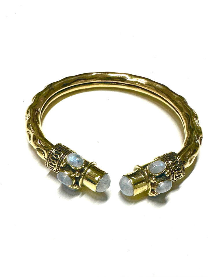 Imani Moonstone Brass Cuff