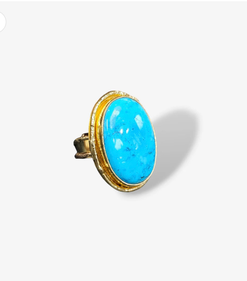 KA01  Turquoise Adjustable Ring