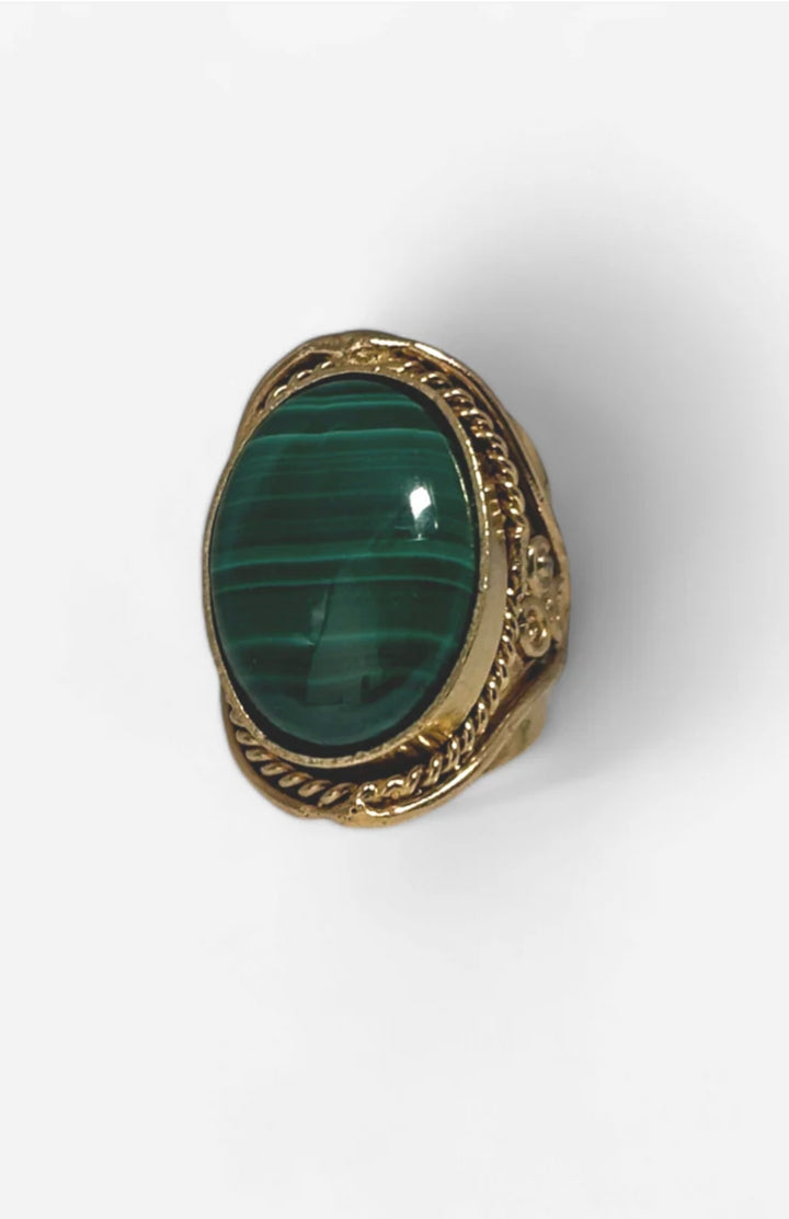 KA09 Malachite Adjustable Ring