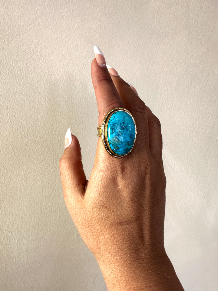 KA01  Turquoise Adjustable Ring