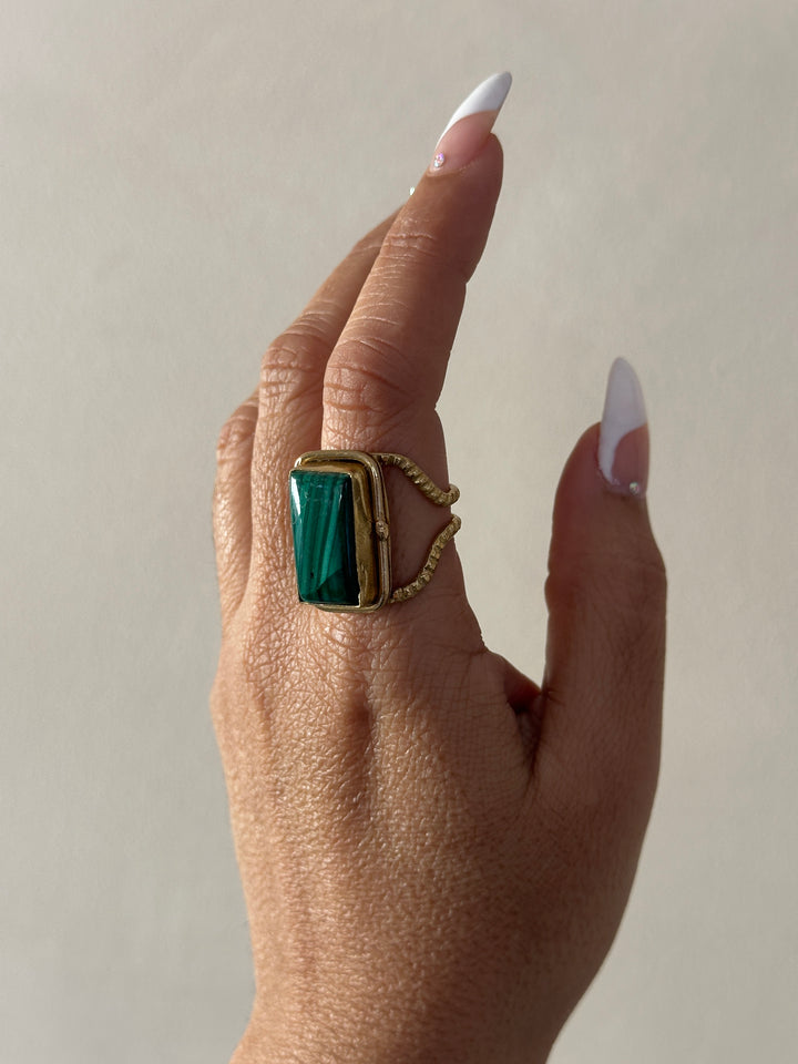 KA14 Malachite Adjustable Ring