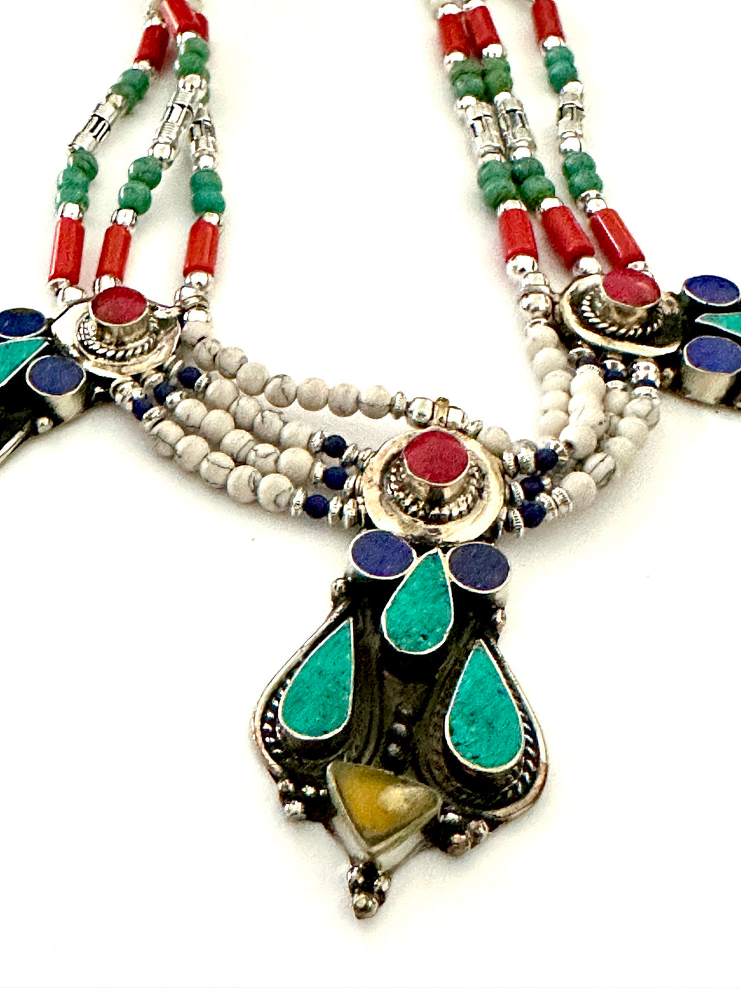 N16 Tibetan Silver Beaded Necklace