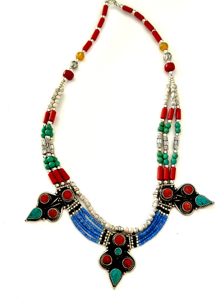 N17 Tibetan Silver Beaded Necklace