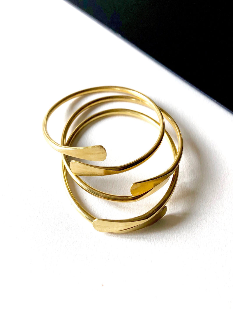 The Coil Brass Bangle (not sold in sets)– Boho Gal Jewelry