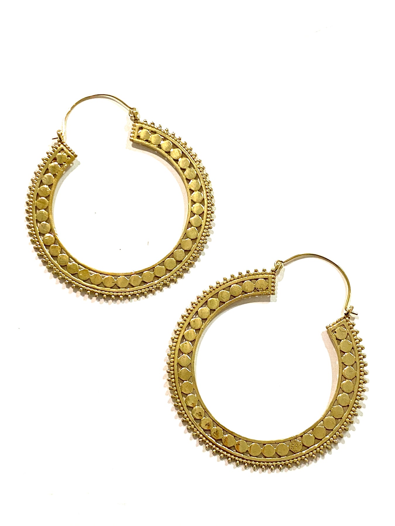 Alina Brass Hoops– Boho Gal Jewelry