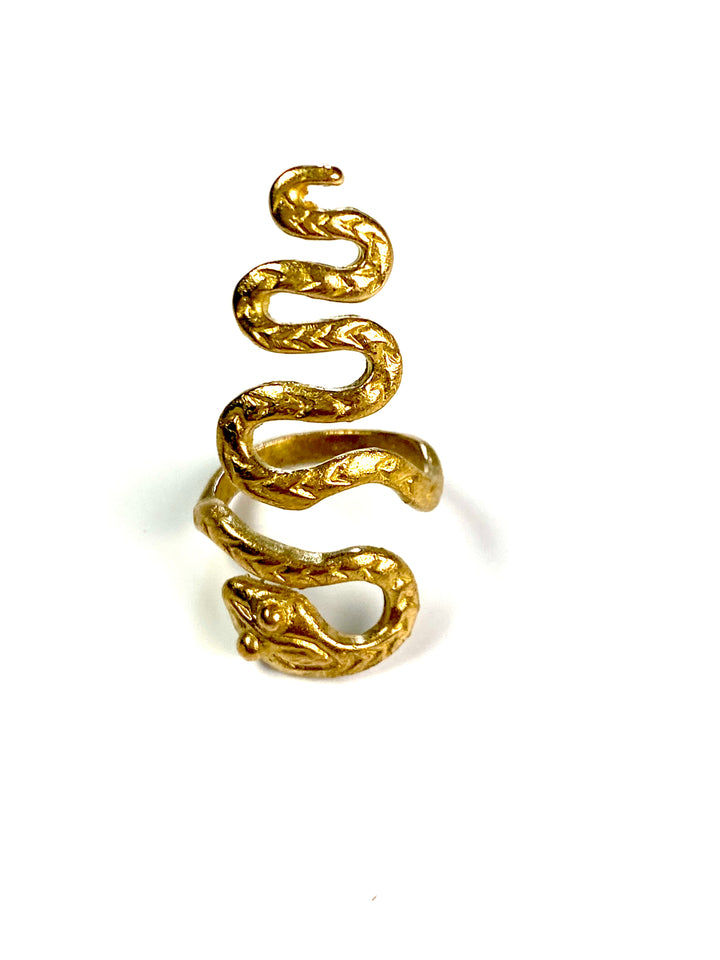 Ushari Snake Brass Ring