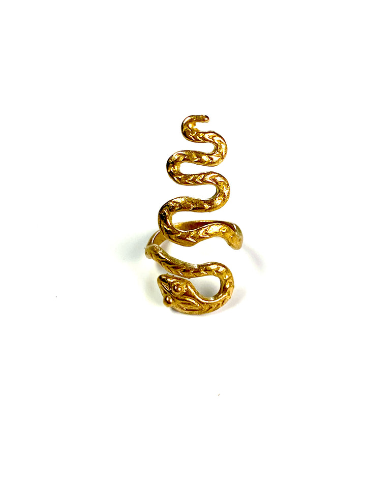 Ushari Snake Brass Ring