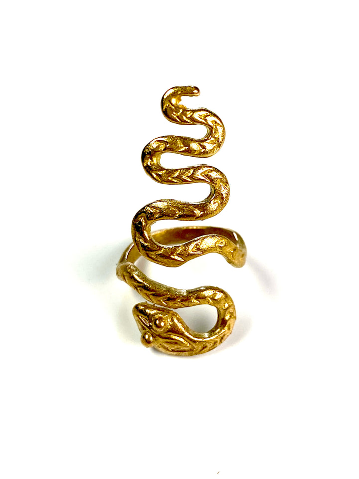 Ushari Snake Brass Ring